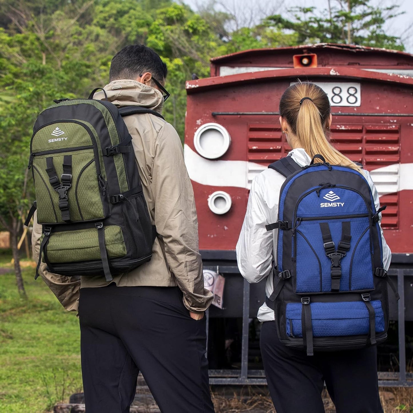 40L/50L Expandable Hiking Backpack for Men and Women, Travel Camping Backpack Flight Approved