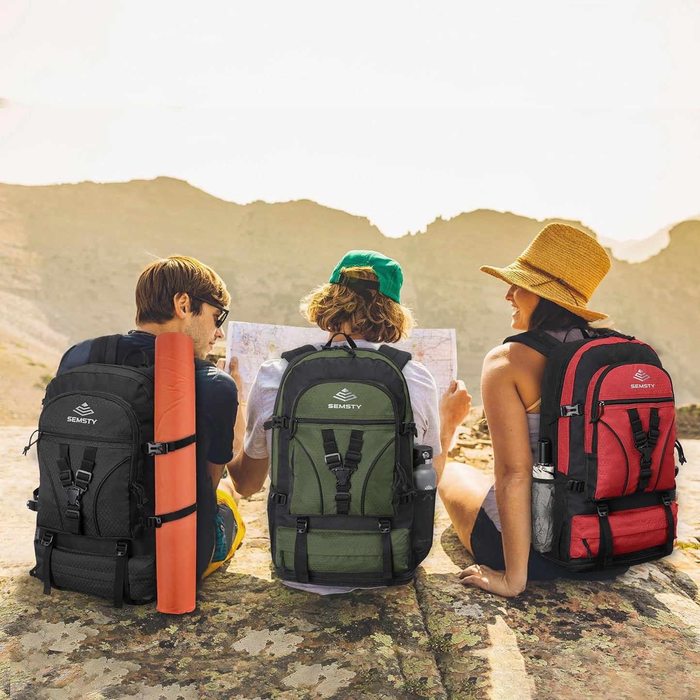 40L/50L Expandable Hiking Backpack for Men and Women, Travel Camping Backpack Flight Approved