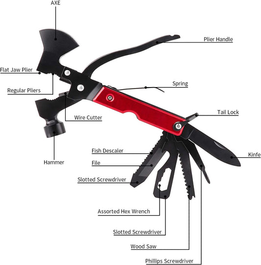 Gifts for Dad Him Men Fathers Grandpa Husband Boyfriend Women, Unique Anniversary Christmas Birthday Gift Multitools Camping Hatchet Stainless Steel